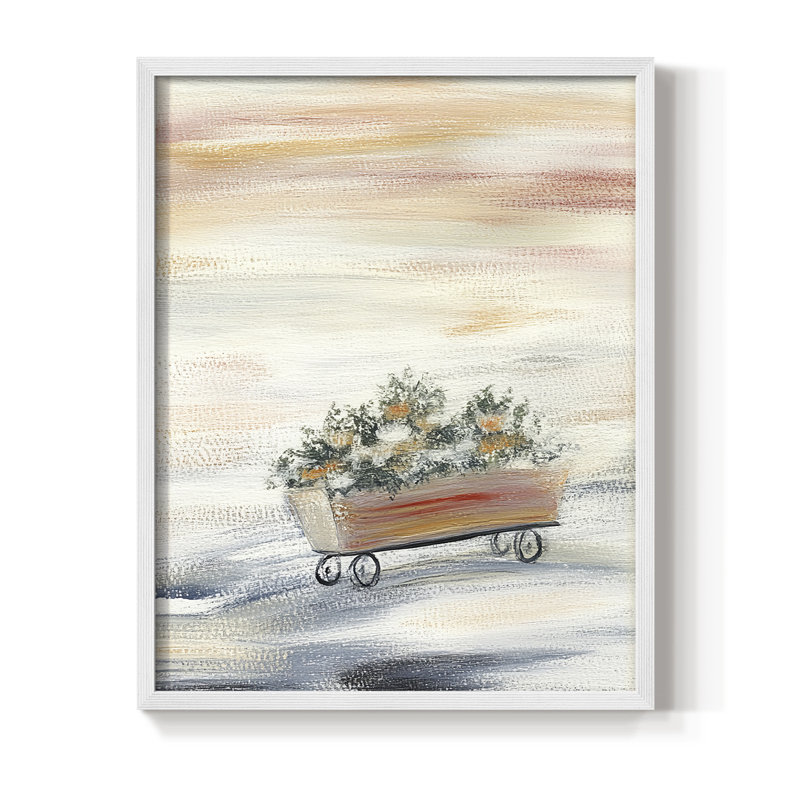 «Christmas Holiday Art CCXLI», reproduction d'art encadrée - bois massif, H 30 po x l 24 po, Blanc