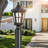 Solar Post Light Outdoor Class Black Aluminum(2 Pack)