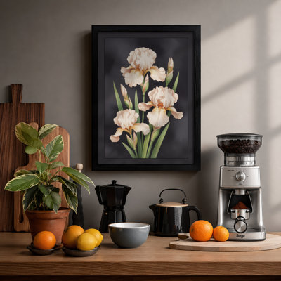 Three Pale Iris Botanical - Framed Print