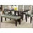 Modern Faux Marble Top Dining Table with Shelve Storage Base, Birch Wood and MDF Construction for Durability