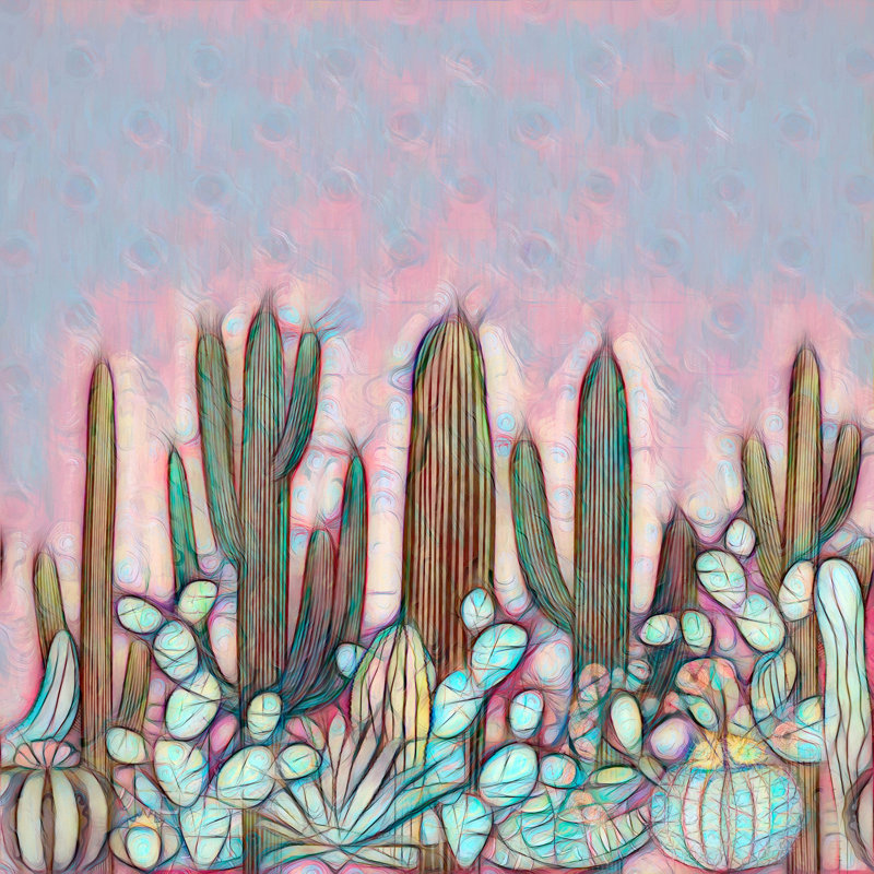 " Cactus 536 ", 36" H x 36" W x 1.5" D