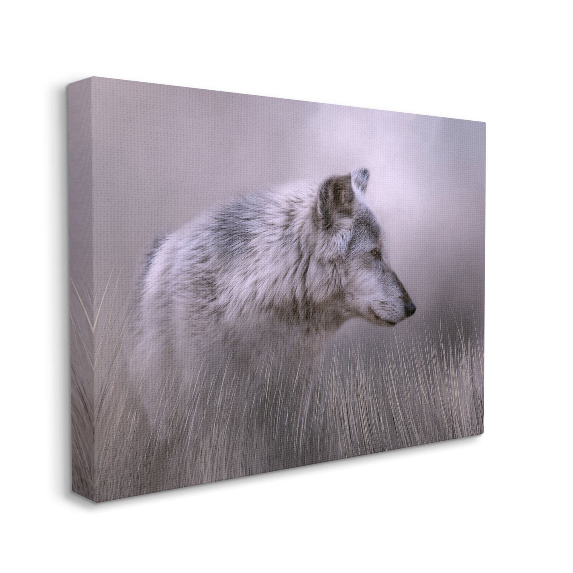 Stupell Industries Gray Wolf Wildlife On Canvas by Kelley Parker Print ...