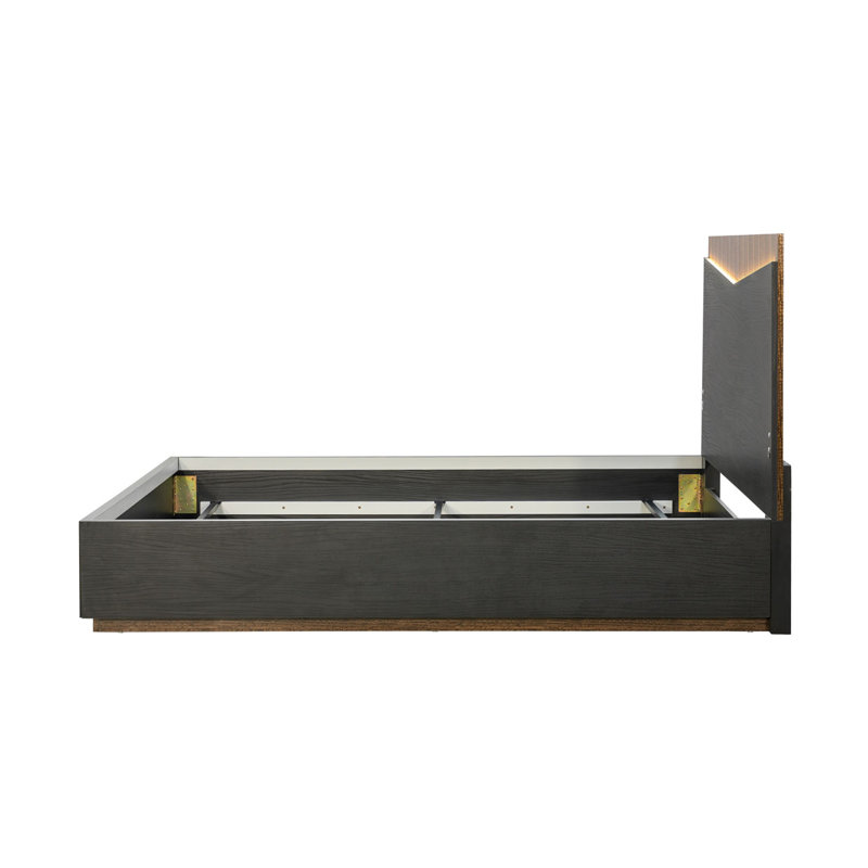 Kayner Bed With LED Lights - Charcoal, King