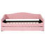Lit de jour rose accrocheur avec lit gigogne coulissant et chariot à énergie double rembourré molleton-2147278086-2147278080