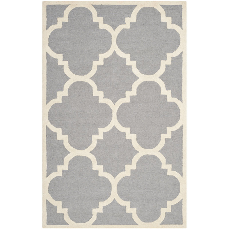 Cannen Hand Tufted Wool Geometric Rug, Rectangle 2' x 3'
