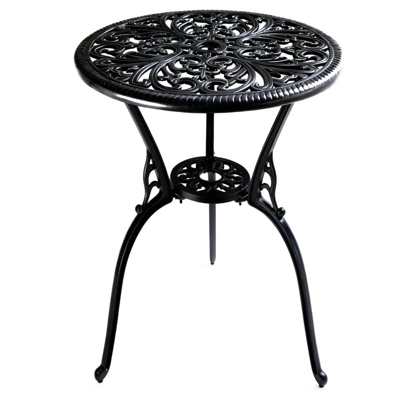 BANGUI Garden & Patio Cast Aluminium Bistro Table, Black