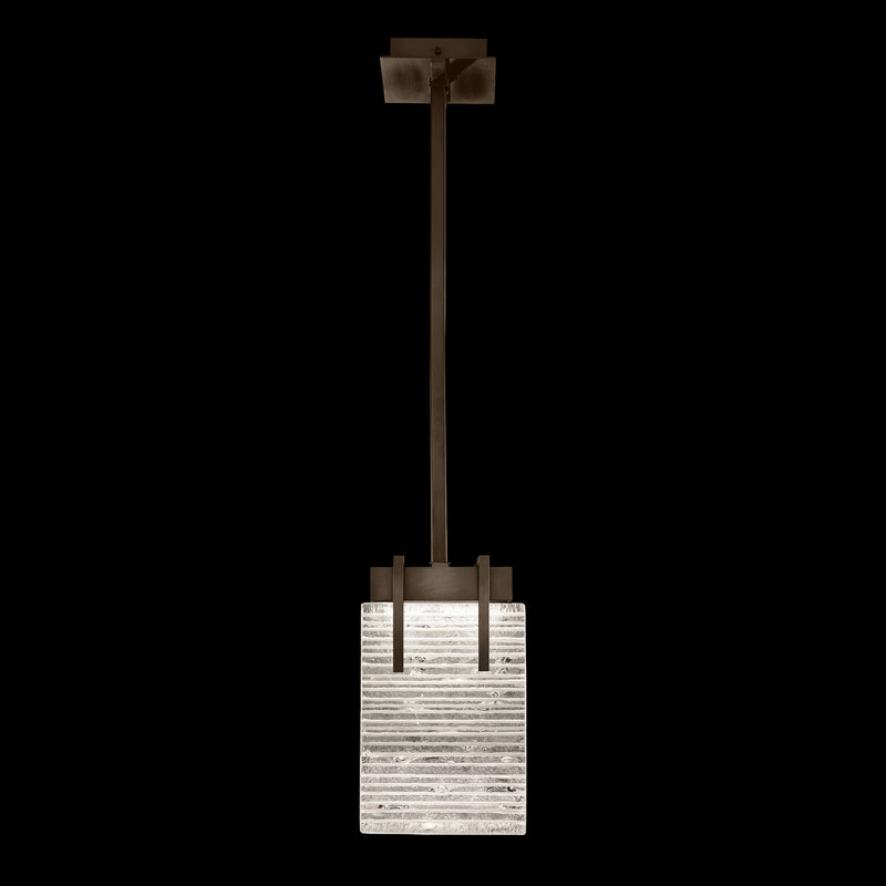 Luminaire suspendu rectangulaire 7,75 po Terra, H 11 po x l 7,75 po x P 7 po, Bronze