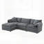 Canapé modulaire en chenille avec siège profond et large, ensemble de canapé en forme de L avec coussins doubles, canapé à 4 places avec repose-pieds mobile, mobilier d'intérieur surdimensionné-1501859096