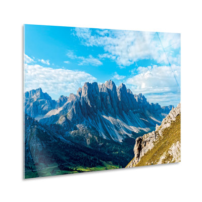 Landscape In Funes Valley 1 Piece Wall Art on Glass