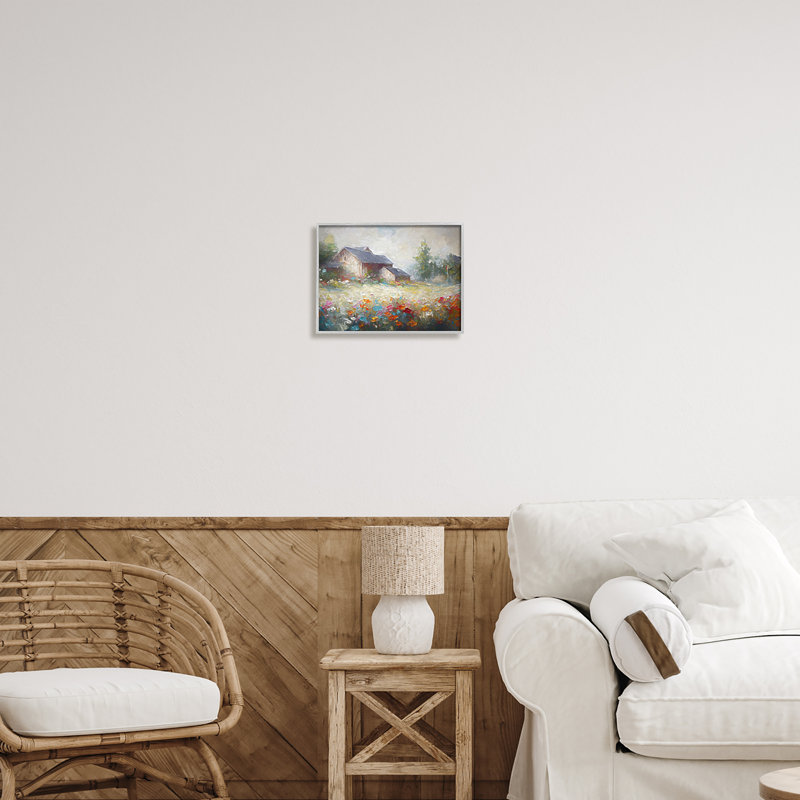 "Abstract Floral Countryside" par Ramona Murdock, reproduction d'art sur toile, Estampe numérique Farmhouse