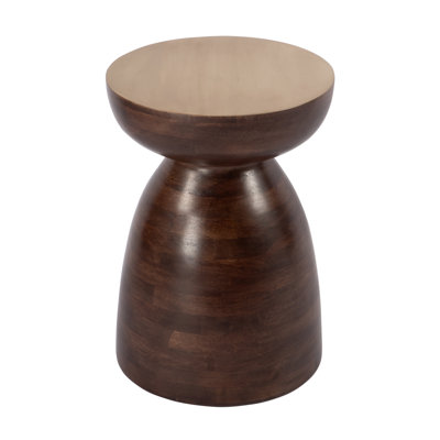 Giliana 13 in. W Round Solid Wood Side Table
