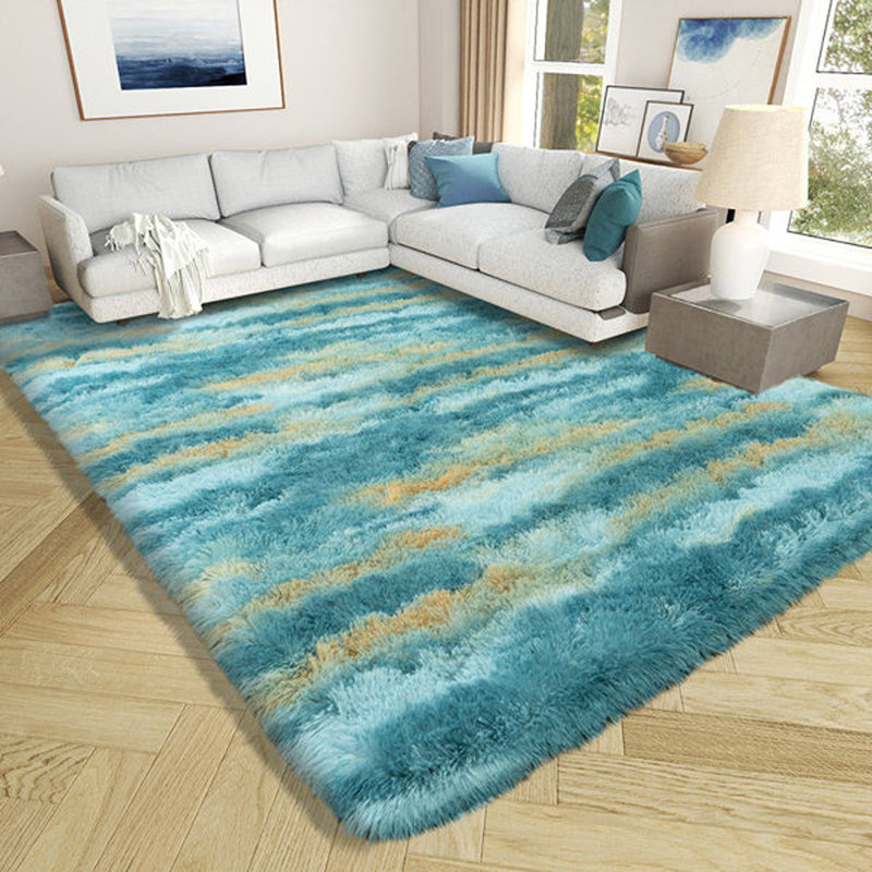 Ultra Fluffy Fuzzy Shag Area Zebra Stripes Indoor Carpet for Living Room Bedroom Bedside Office Hotel, Rectangle 9' x 12'