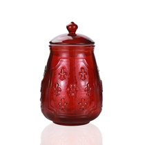 Blown Glass Canisters Collection - Red Glass Kitchen Canister - GKC014