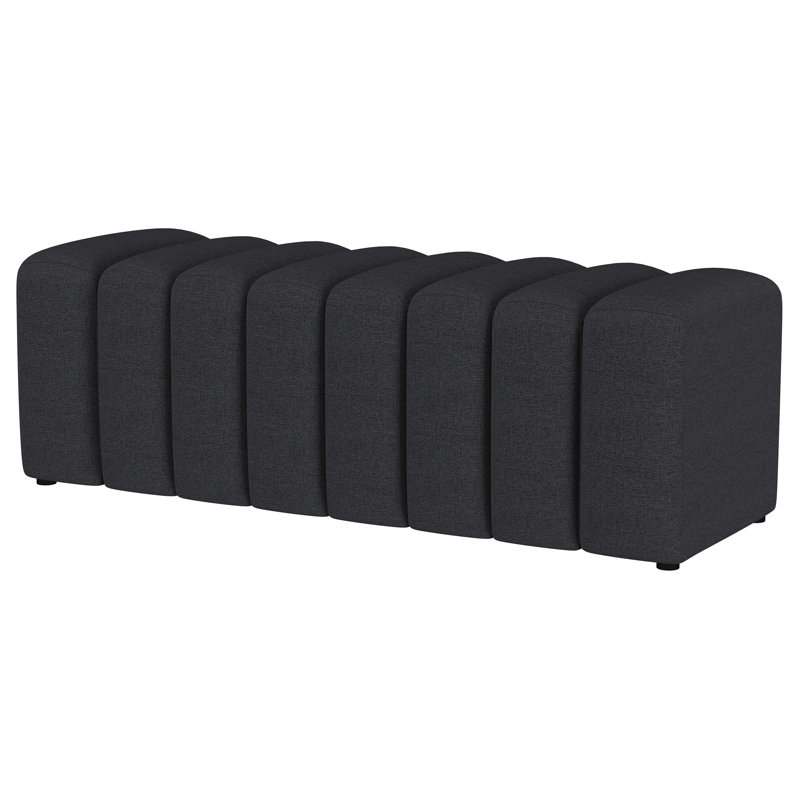 Banc d'appoint rembourré en tissu, Gris, Gris anthracite