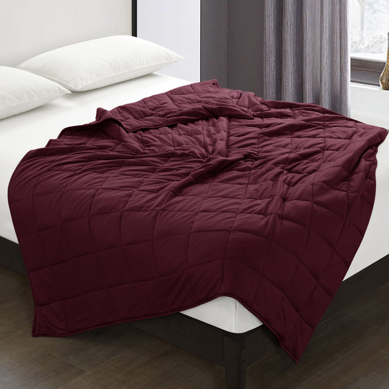 Burgundy Full Size Lightweight Glass Bead Weighted Blanket