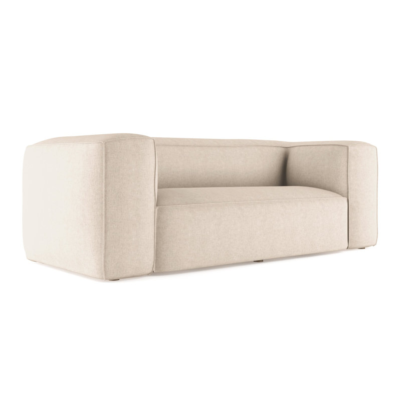 Canapé surdimensionné Varick, Peluche velours pierre ponce, H 30 po x l 108 po x P 41 po, Naturel