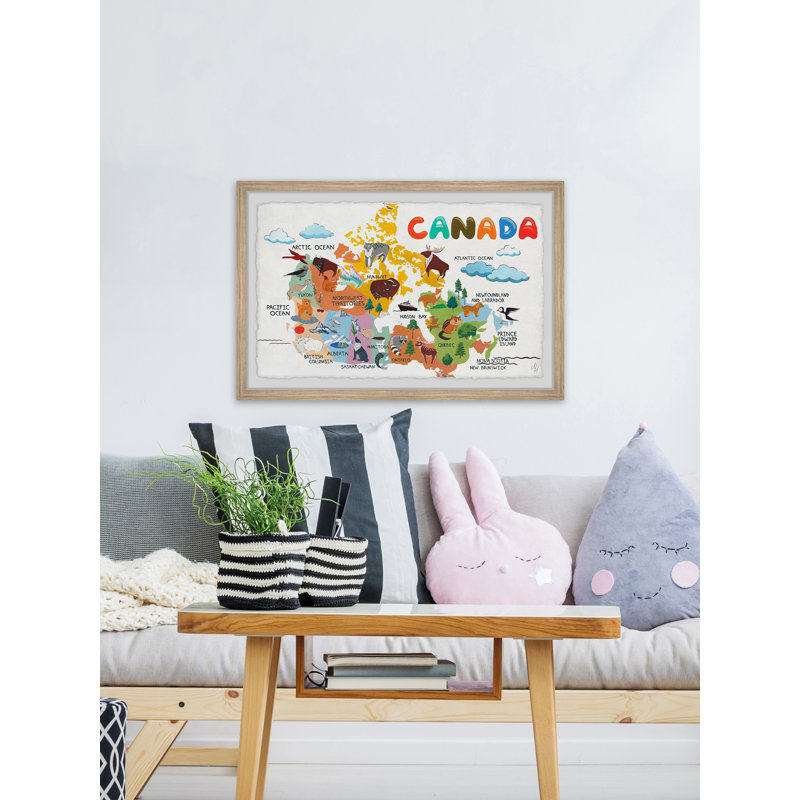 Blackwell Blackwell Rainbow Canadian Map - Single Picture Frame Print, 61cm H x 91cm W