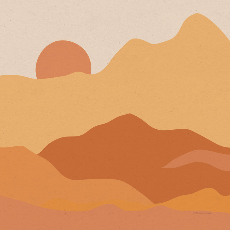 Mountainous II - orange, H 30 po x l 30 po x P 1,25 po
