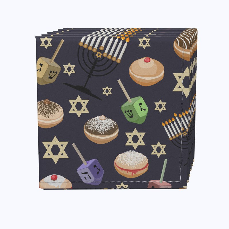 Polyester Geometric Square Napkin, Dreidel Delightfulness