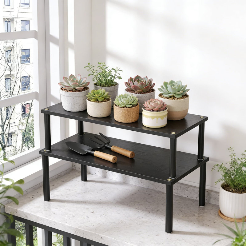 Ensemble de tablettes de rangement en bambou, étagère à épices empilable et extensible pour le comptoir de la cuisine et le rangement des armoires, conception de barre ronde robuste
