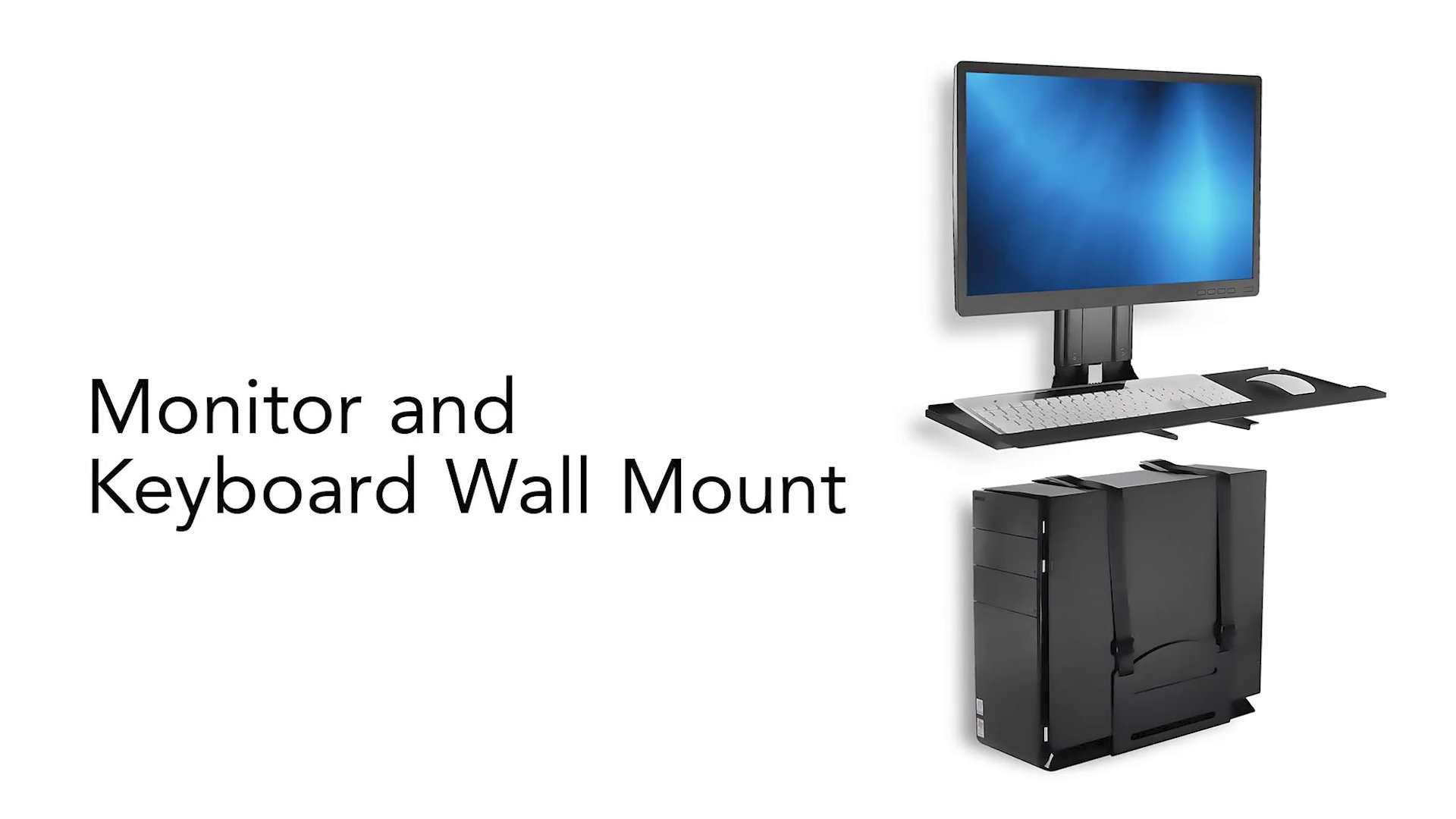 thumbnail image 2 of VIVO Pneumatic Keyboard & Mouse Platform Wall Mount - Adjustable Tray Arm (MOUNT-KB35B) 2 of 6