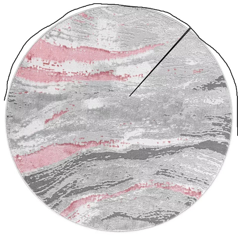 Abstract Shag Area Rug, Round 120 cm