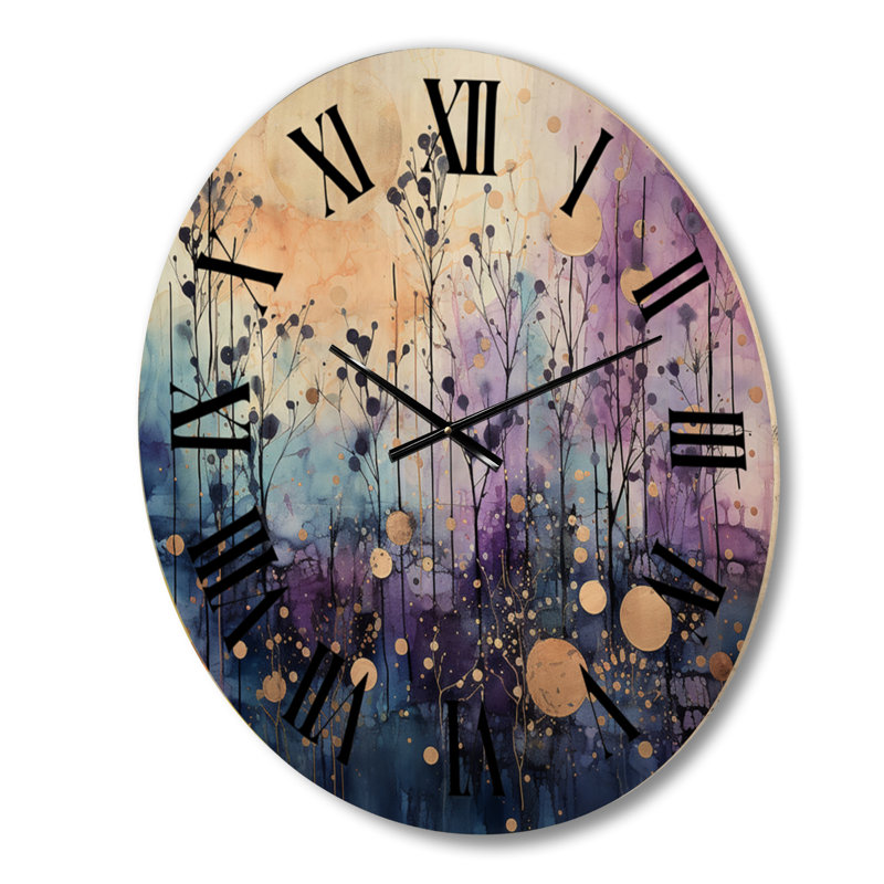 Horloge murale en bois massif Yeslin, Grand
