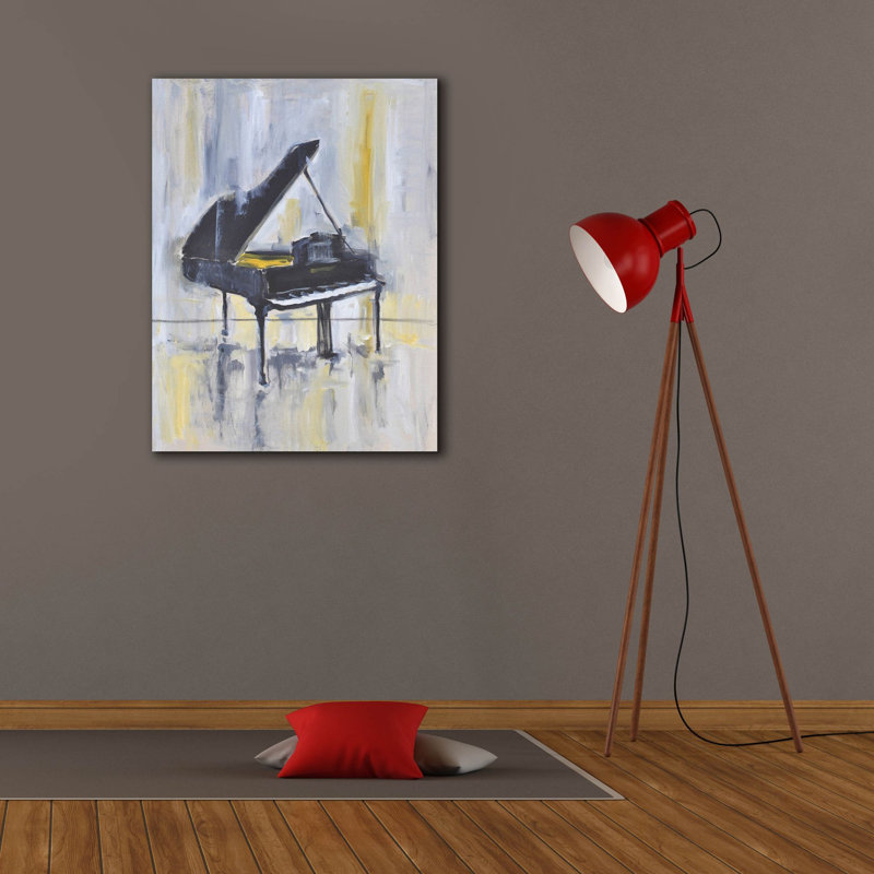 «Epic Graffiti» «Piano In Gold 2» par Allayn Stevens, art mural sur toile, 26 po x 34 po, H 34 po x l 26 po