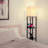 Maxwell 63 in. USB Charging LED 3-Shelf Floor Lamp with Beige Fabric Square Shade