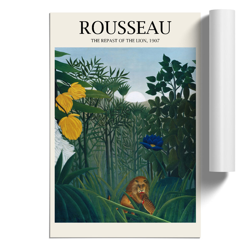 The Repast Of The Lion by Henri Rousseau - No Frame Painting, 42cm H x 30cm W x 0.1cm D