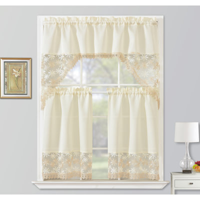 Ensemble de rideaux de cuisine brodés Pardue Macrame