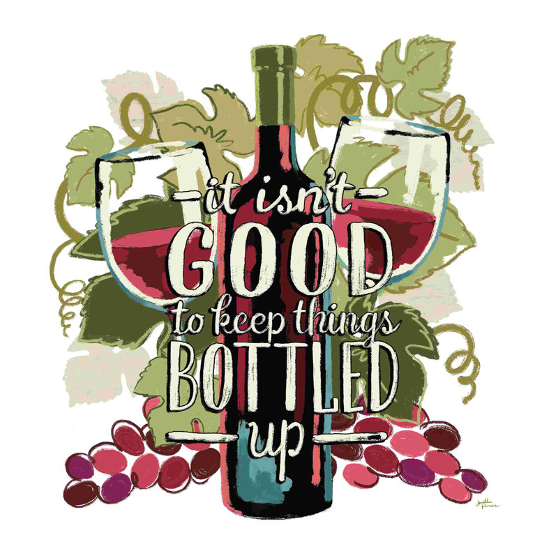Vin et amis III sur fond blanc, H 20 po x l 20 po