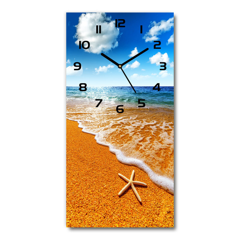 Jadonna Glass Wall Clock, Blue/Brown/Black