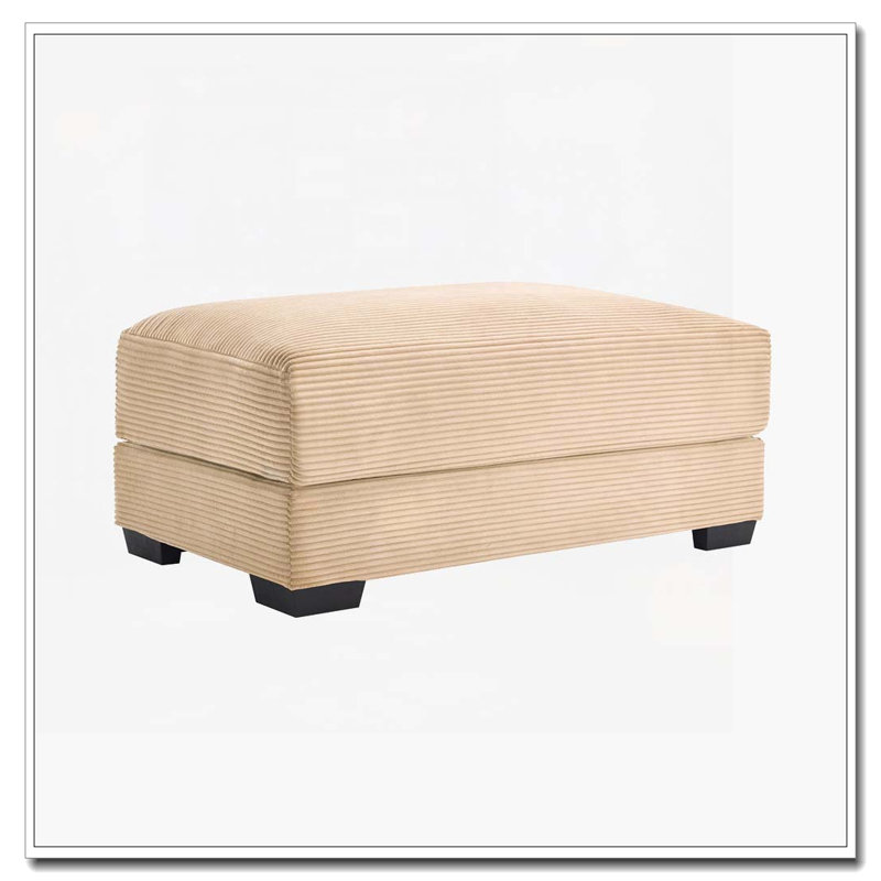 Corduroy Fabric Ottoman, Camel