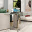 Table de bout en verre et argent