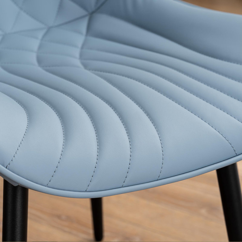 Comfortable Padded Dining Chairs with Back Easy Assembly Upholstered Side Chair, Accent Chairs for Kitchen, Dining Room, Blue