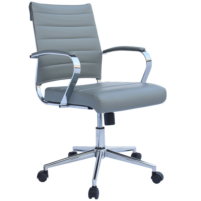 Fauteuil de bureau Celadon, gris, Chrome
