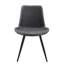 Salle à manger moderne 5 pièces avec plateau en pierre frittée, chaises rembourrées grises, pieds en métal noir, plateau de table au style tendance-1139200188