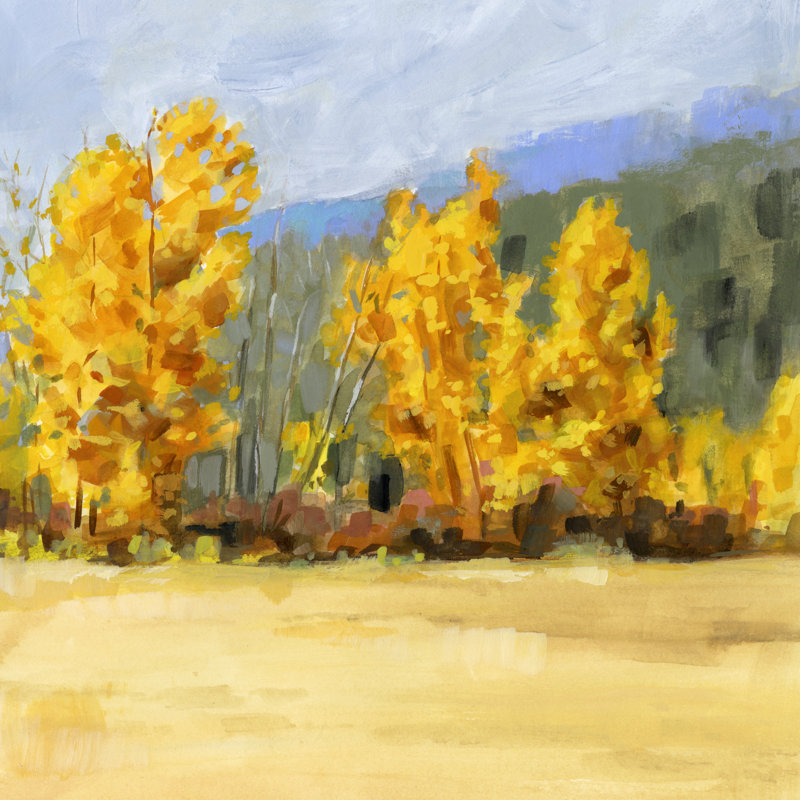 Golden Aspen Trees II, H 30 po x l 30 po