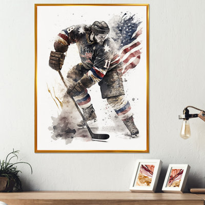 «Usa Hockey Player in Action II», reproduction sur toile