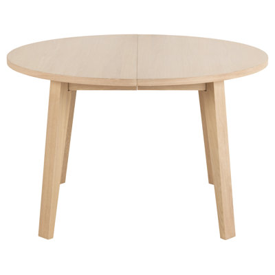 Keira Extendable Oak Round Solid Wood Base Dining Table