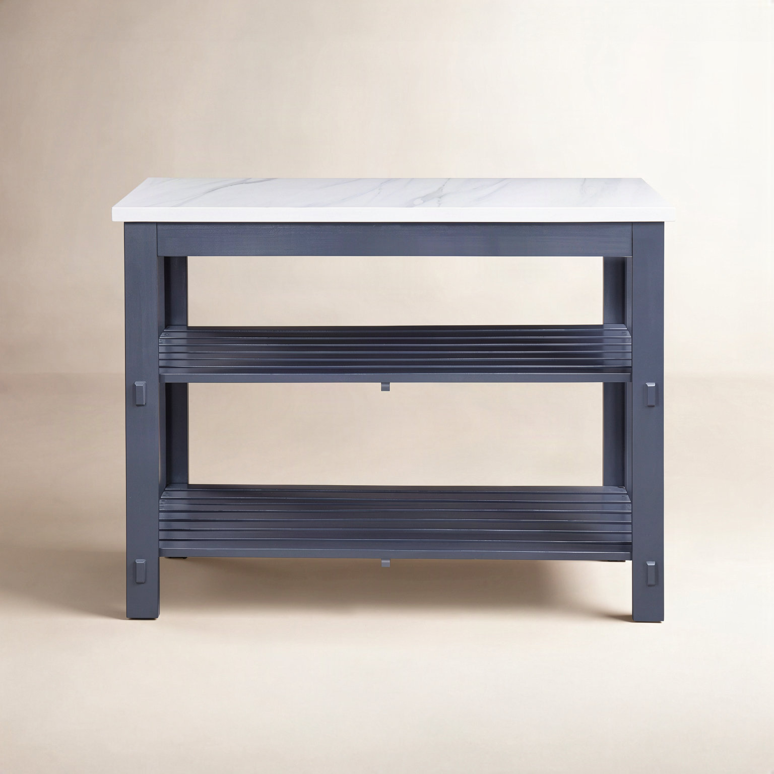 Marble Top Kitchen Island, Gray