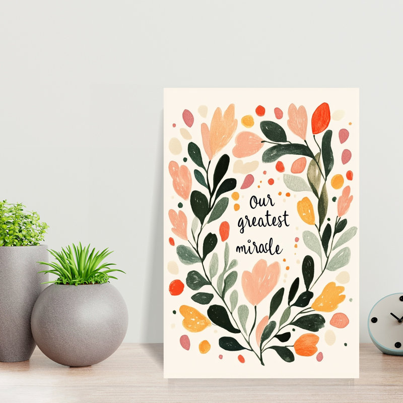 Floral Embrace Abstract Contemporary Flower Landscape Wall Art Print by Treechild - Wrapped Canvas Print