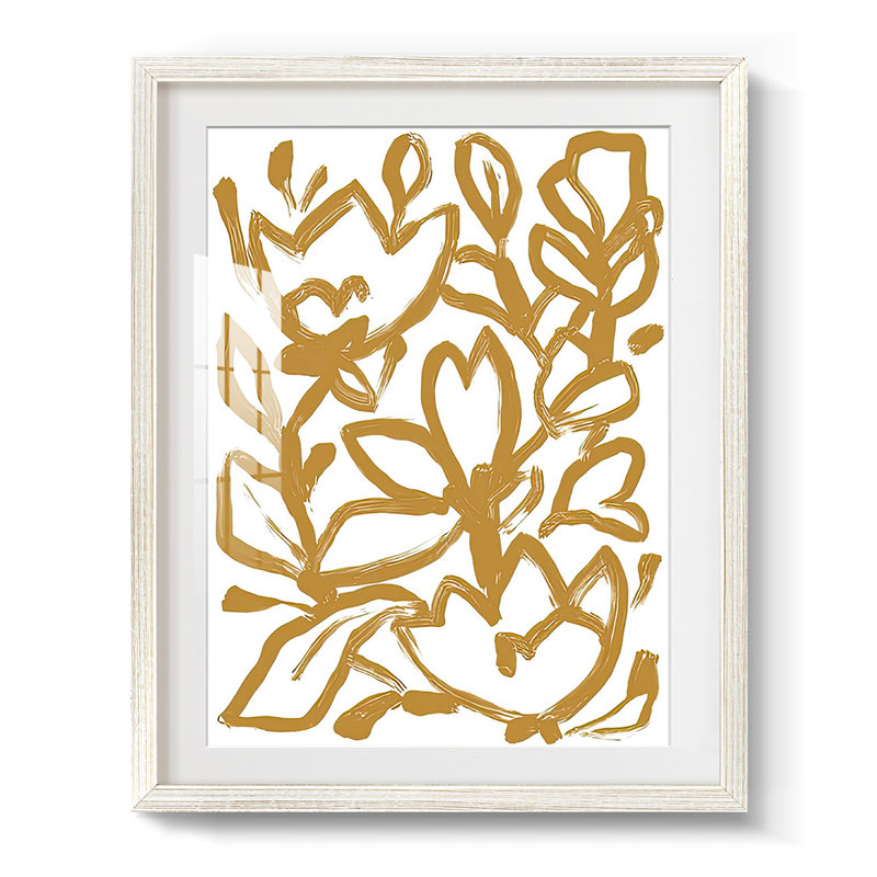 Blockbrush Garden I - Impression encadrée, H 28,5 po x l 20,5 po, Blanc
