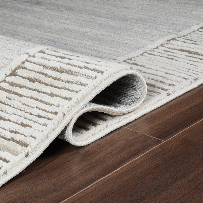 Isborne Power-Loomed High-Low Area Rug , Runner 2'7" x 10', Beige/Gray