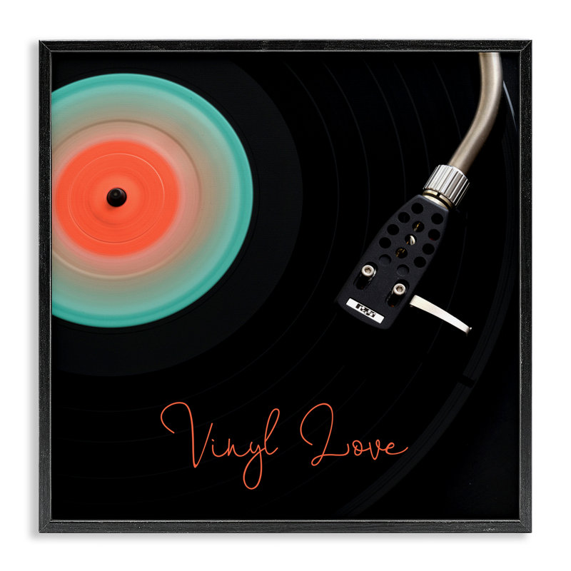 Giclée encadrée de vinyle Spinning, Giclée noire de minuit encadrée, H 12 po x l 12 po