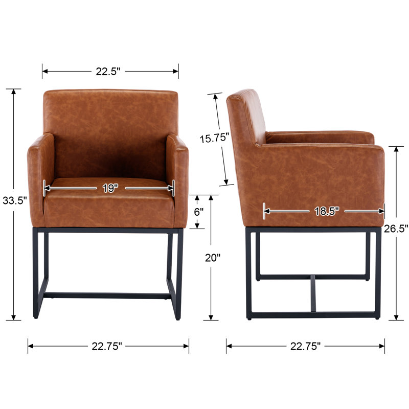 Chaise avec accoudoirs Thirlby, Brun