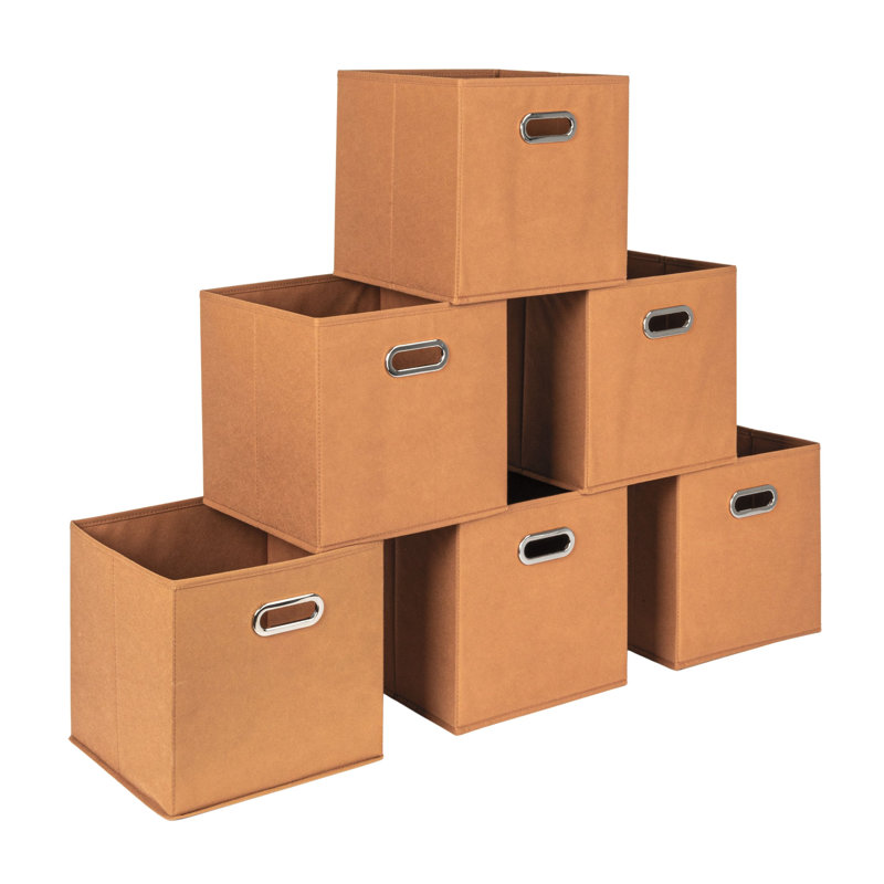 Bacs de rangement ouverts en tissu, Terracotta