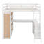 Lit mezzanine double avec tablettes et bureau-648008346