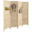 Paravent pliable avec panneau perforé, écran d'intimité pliable en bois pour l'intérieur, cloison de séparation pour bureau personnel, naturel